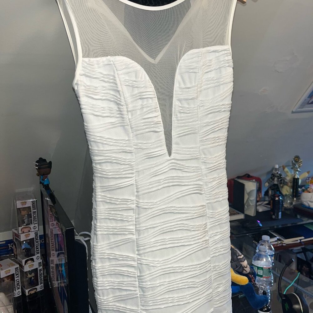 Vintage 80s Avant Garde Illusion Mesh Cutout Mini Dress - Lovely Day, Size Small